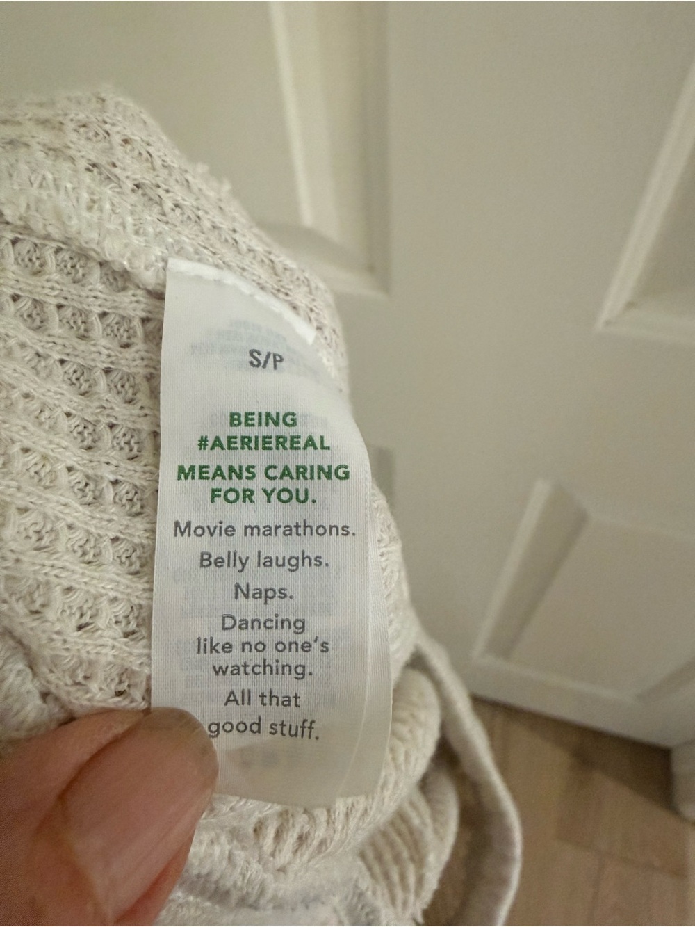 AERIE waffle knit wide leg oatmeal S - Picture 7 of 11